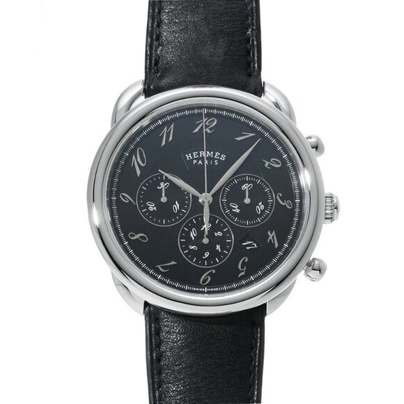 HERMES Arceau Chronograph AR4.910 Black/Noir mens Watches - Picture 1 of 8